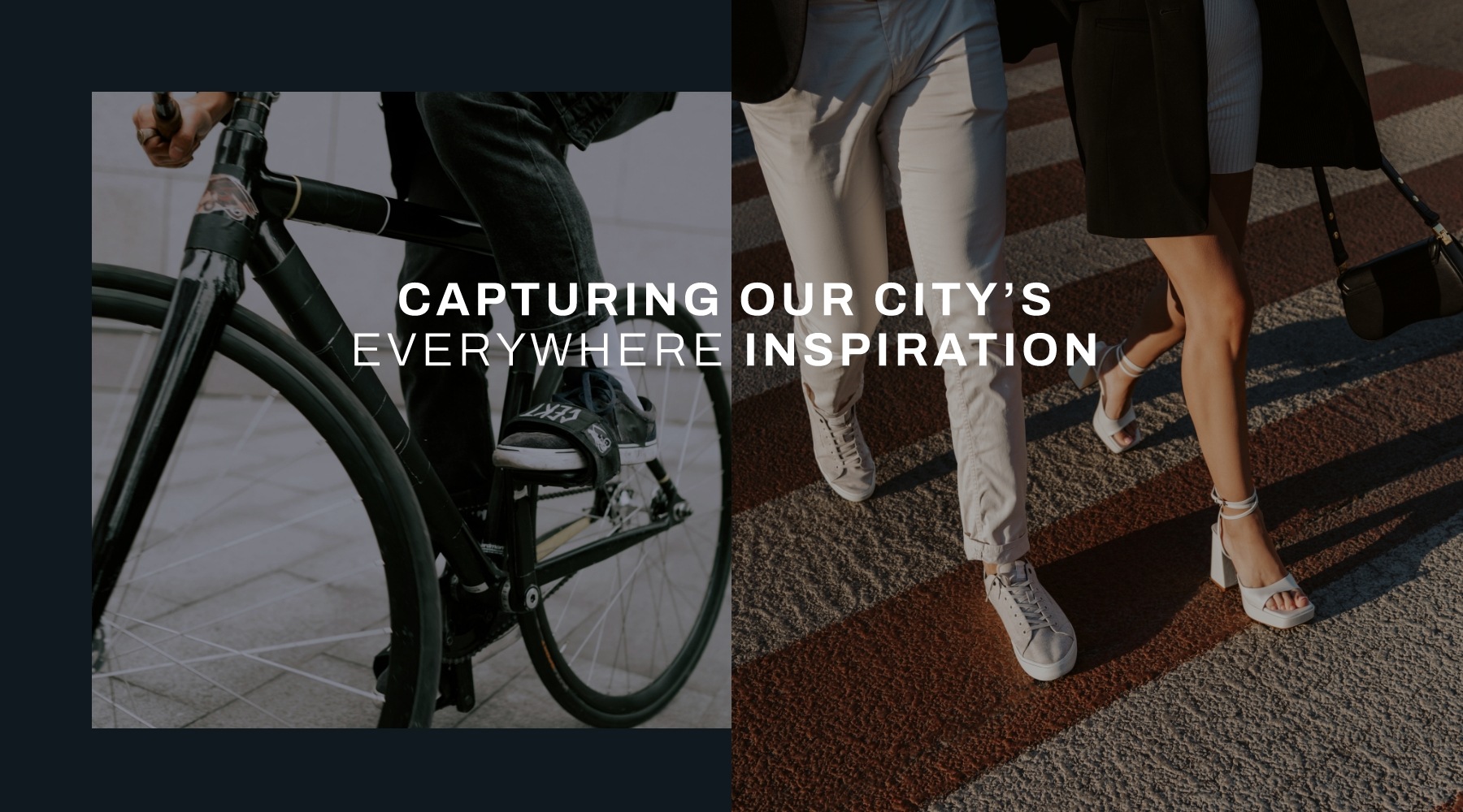 Capturing Cleveland's everywhere inspiration someone riding a bike and two people walking
